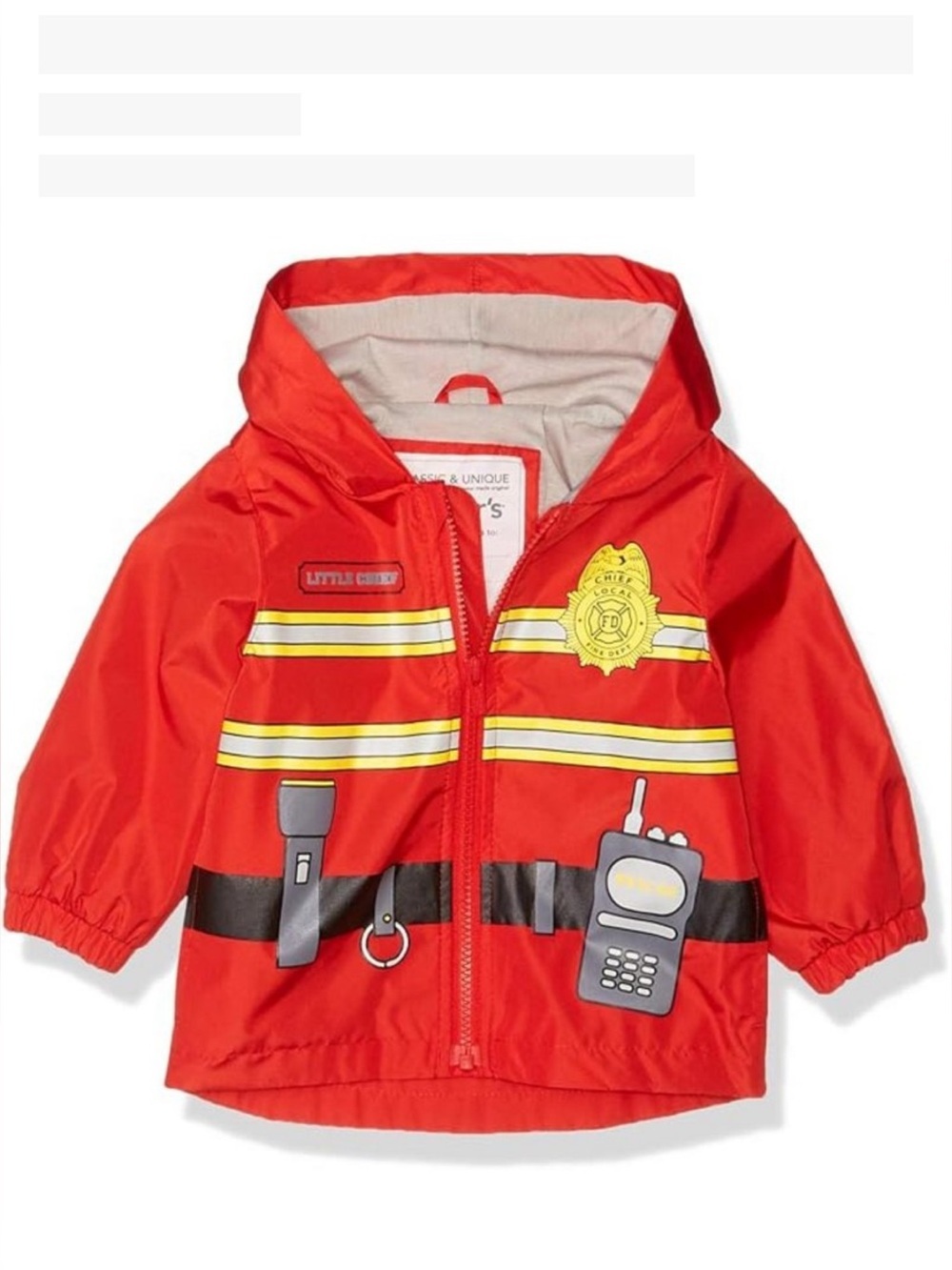 Carter's "Little Chief" Fireman Rain Jacket / Slicker Water Resistant Size 2T